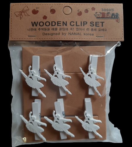 Wooden Hair clip set